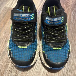 Skechers Kids Black and Blue Mega-Craft Sneakers
